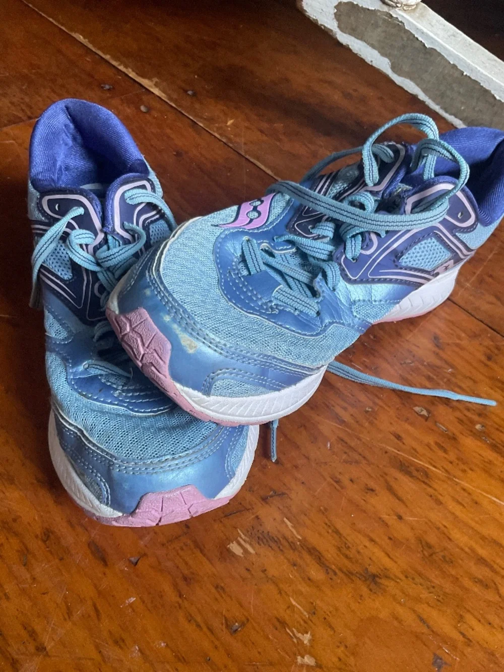 Saucony Cohesion 12 Women's Running Shoes Blue w/pink Athletic Sneakers Size 6.5
